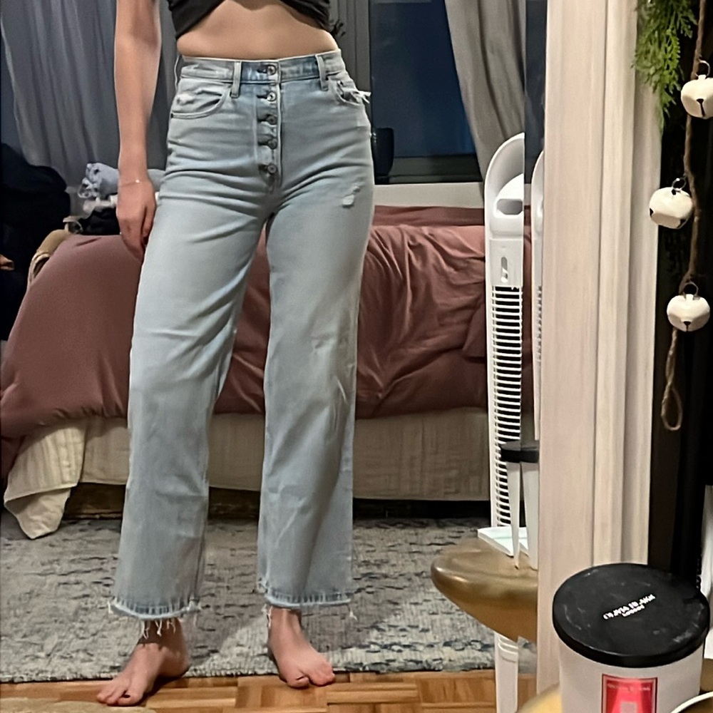 Abercrombie&Fitch high-rise cropped wide-leg jean